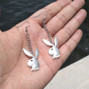 Dangle Chain Bunny Earrings