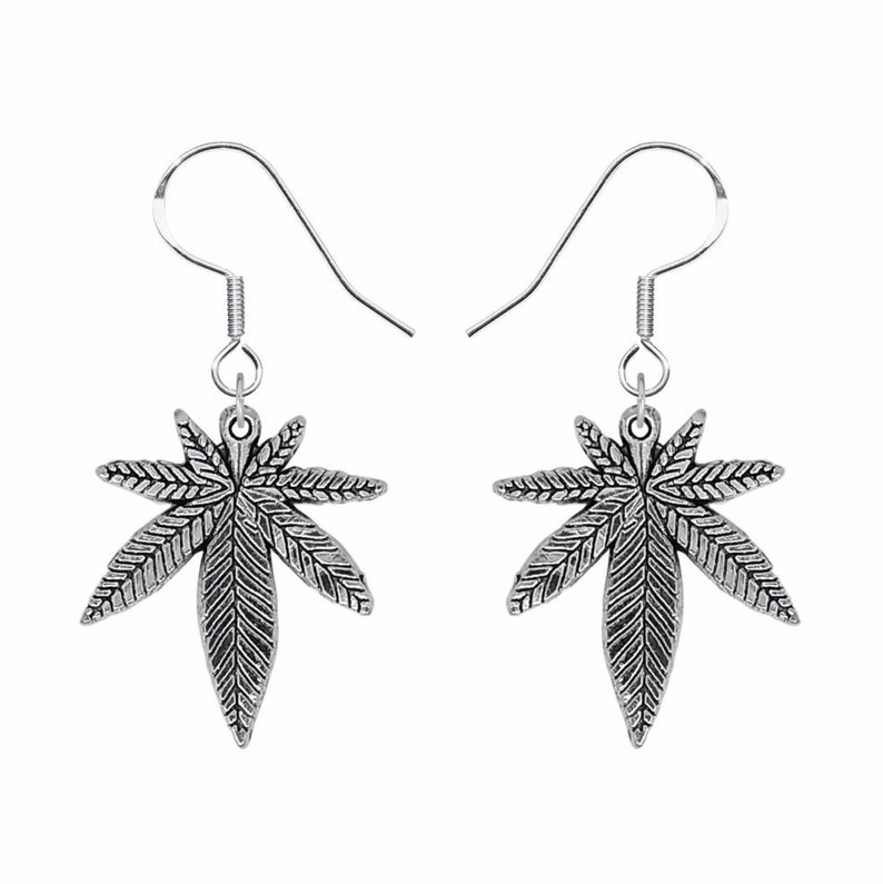 Marijuana Pot Leaf Earrings image 2