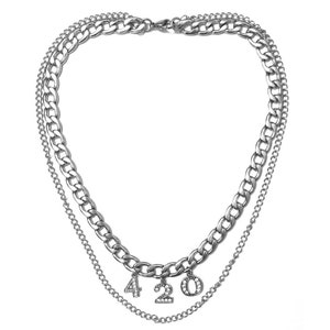 420 Chain Necklace Double Layer Stainless Steel Chain image 3