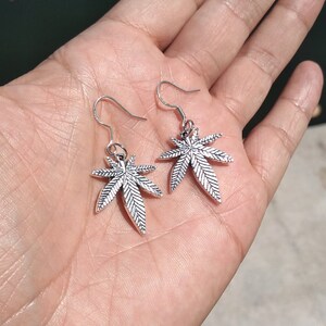 Marijuana Pot Leaf Earrings image 1