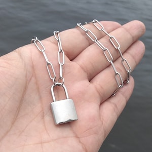 Padlock Necklace and Spike Earrings image 1