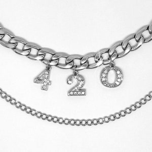 420 Chain Necklace Double Layer Stainless Steel Chain image 2