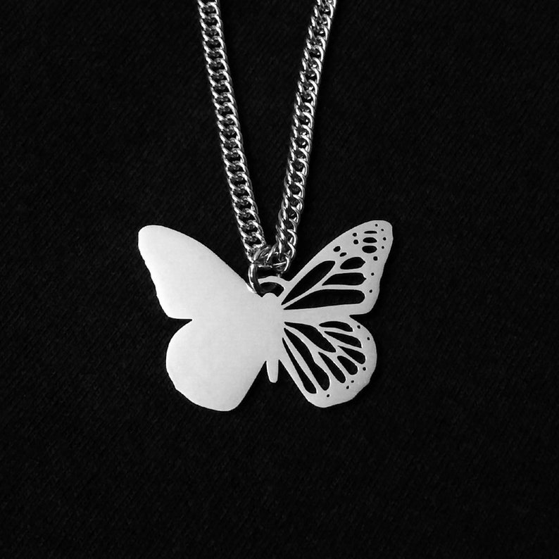 Half and Half Butterfly Necklace image 2