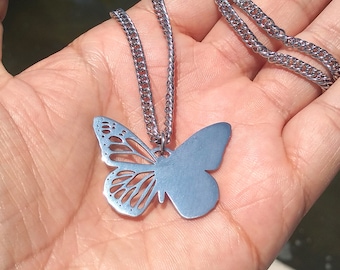 Half and Half Butterfly Necklace