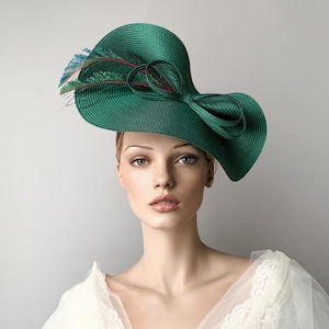 Green Peacock Feather Fascinator: Kentucky Derby Hat