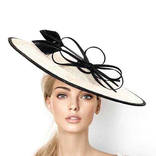 Black Fascinator Black Feather Hat 