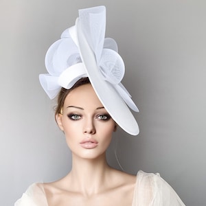 White Bow Fascinator: Kentucky Derby Wedding Hat