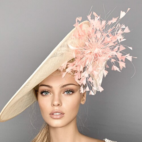 Cream Derby Fascinator Ivory Ascot Hat Cream Kentucky Derby Etsy