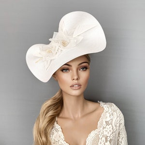White Floral Fascinator Hat: Kentucky Derby, Royal Ascot Races