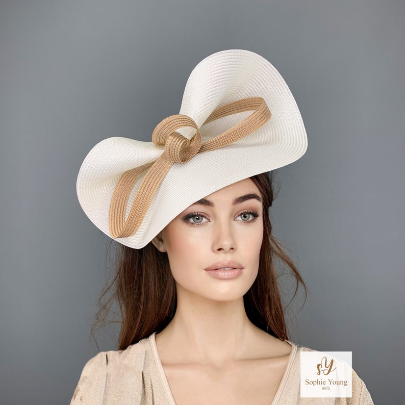 Cream camel kentucky derby hat