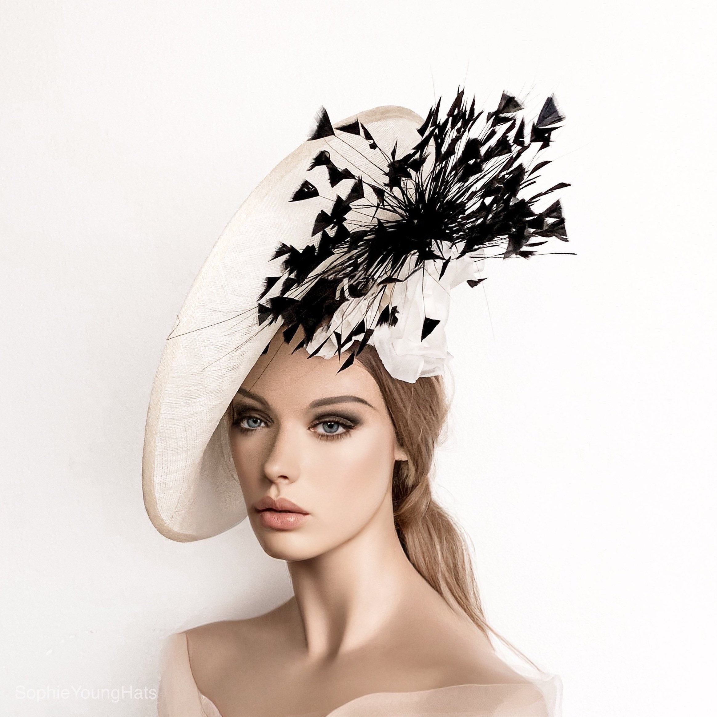 Kentucky Derby Hat Black Ivory Derby Hat Ivory Royal Ascot Hat