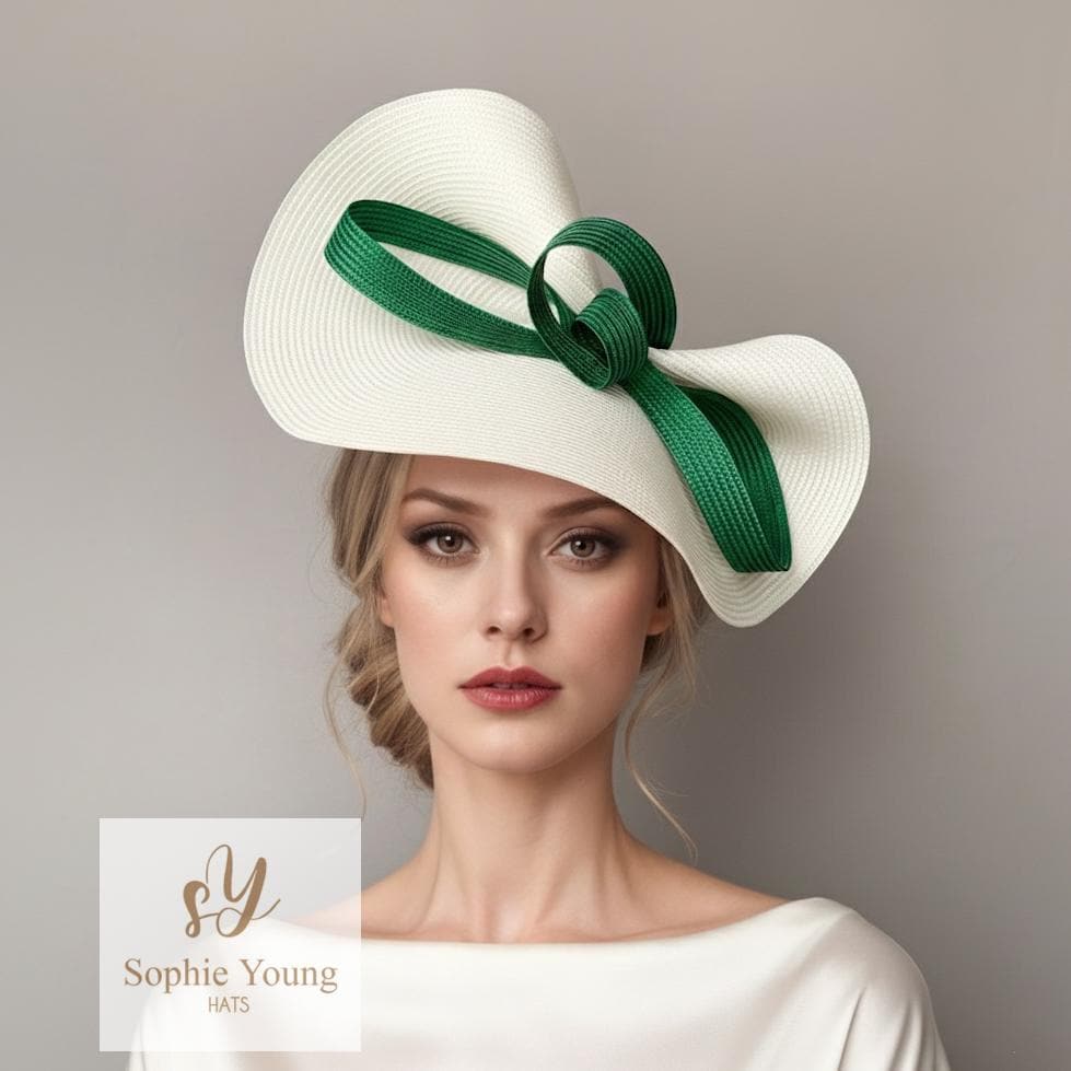 Cappello da donna nero crema avorio Kentucky Ascot Derby