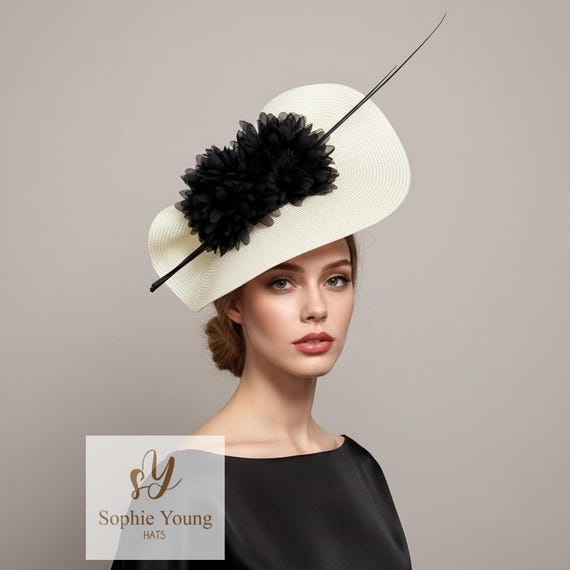 Elegant Cream Floral Women\'s Hat Ladies Cream Dress Hat With Flowers - Shenor Collections main image 4
