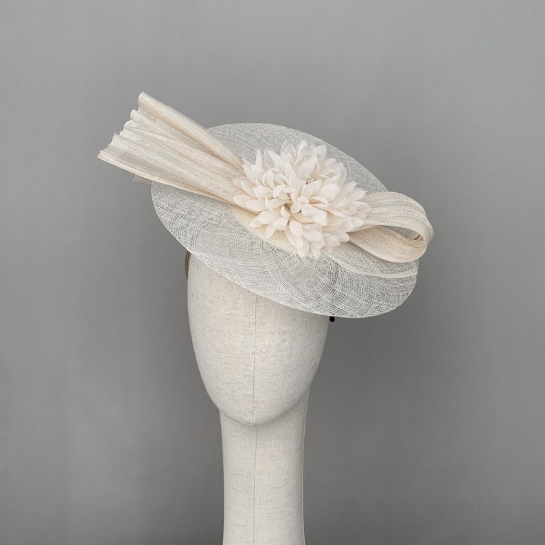 Cream Derby Fascinator Ivory Ascot Hat Cream Kentucky Derby Etsy