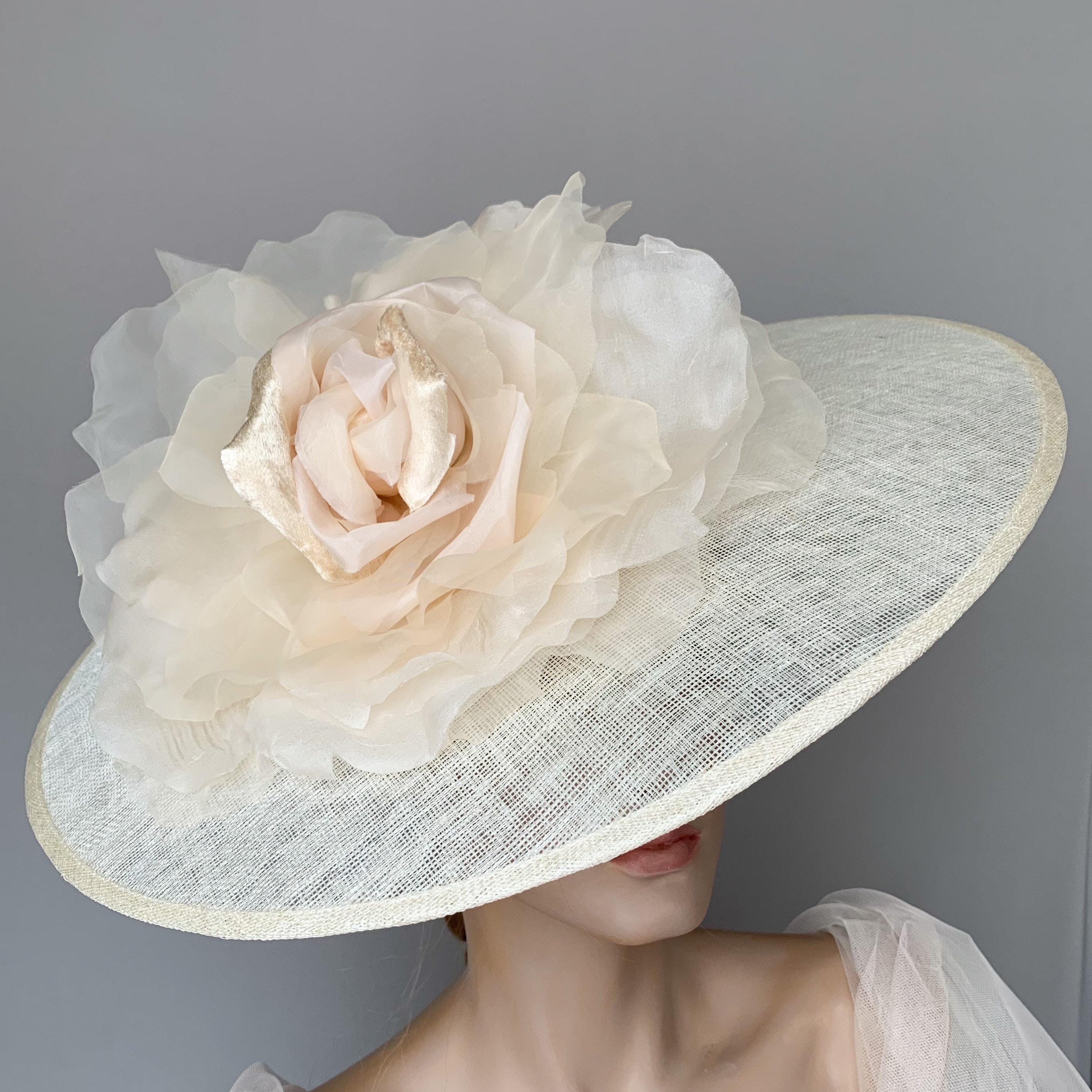 Cream Wedding hat mother of the bride fascinator hat Ivory Etsy