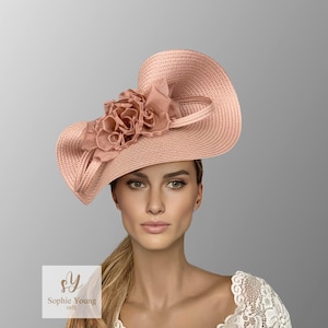 Blush Pink Derby Fascinator: Floral Ascot Hat, Women&#39;s Races