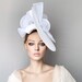 White fascinator, white races hat, derby fascinator hat, Royal Ascot hats, wedding hat, luncheon hat, kentucky derby hat, occasion hat, hats