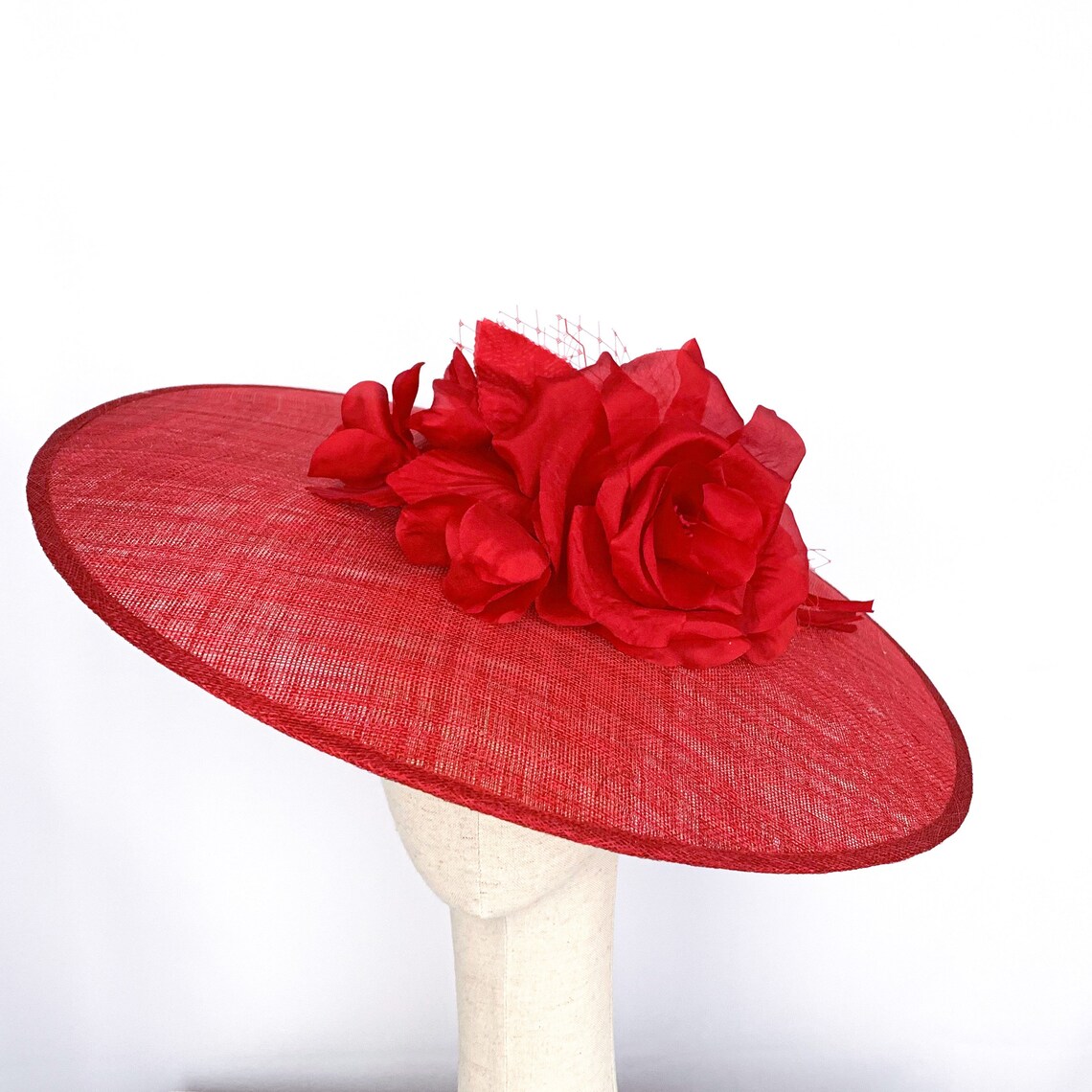 Red Kentucky Derby Hat Red Ascot Hat Red Derby Fascinator Etsy