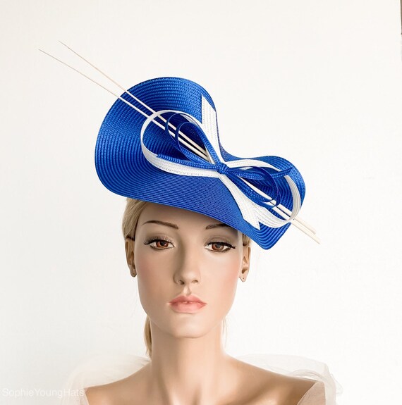 Royal Blue Kentucky Derby Hat Ascot Fascinator Millinery Etsy
