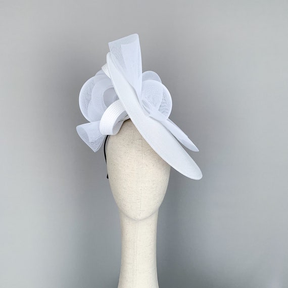 White Fascinator White Races Hat Derby Fascinator Hat Royal