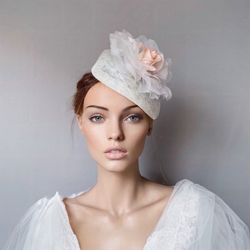 Cream Derby Fascinator Ivory Ascot Hat Cream Kentucky Derby Etsy