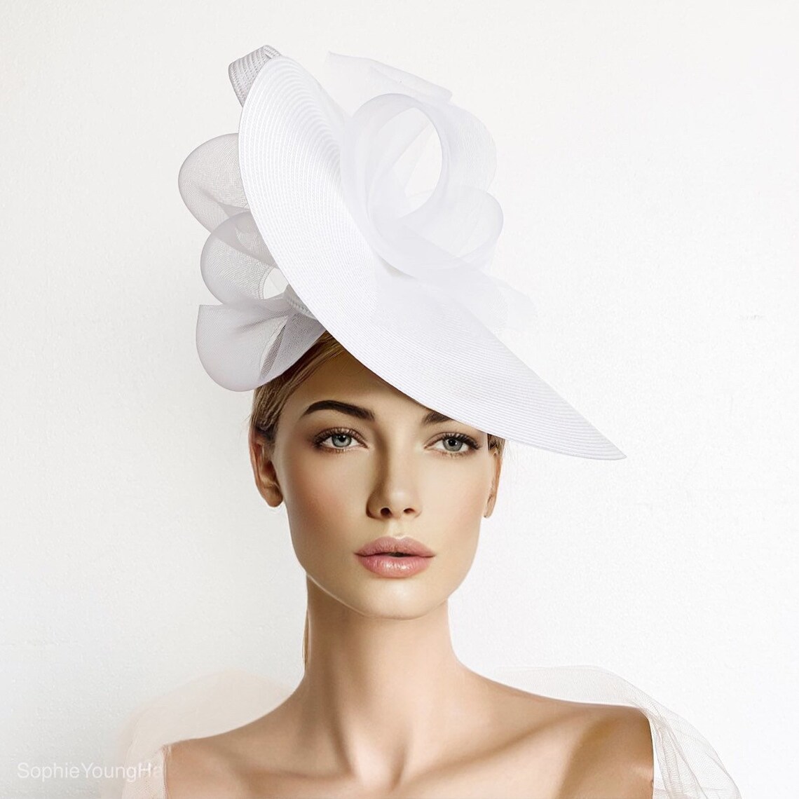 White fascinator white races hat derby fascinator hat Royal Etsy