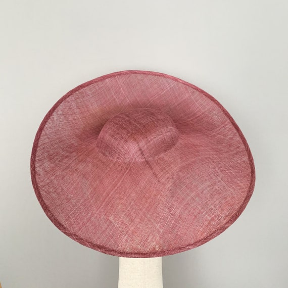 Pink Wide Brim Hat With Champagne Flowers, Kentucky Derby  display picture 3