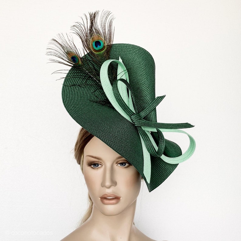 peacock wedding hat