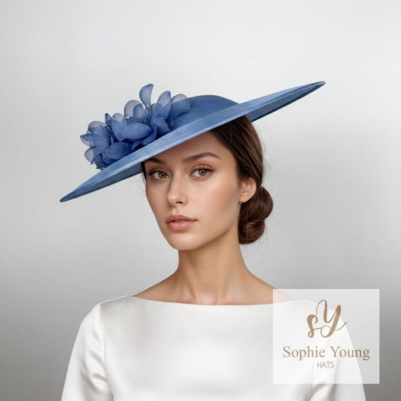 Patina Blue Royal Ascot hat, Kentucky Derby hats for women, Melbourne cup formal hats, Church, Wedding guest fascinator