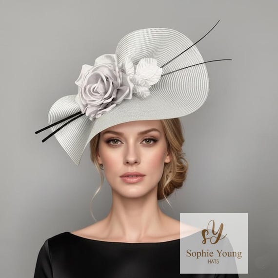 Bellissima Pale Grey Gathered Net Fascinator Headband Wedding Kentucky Derby Bellissima | Accessories | Bellissima Grey Pleated Satin  main image 2