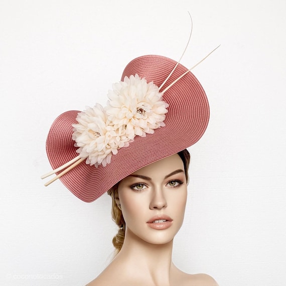 Nude Fascinator Ivory Flower Ascto Hat 