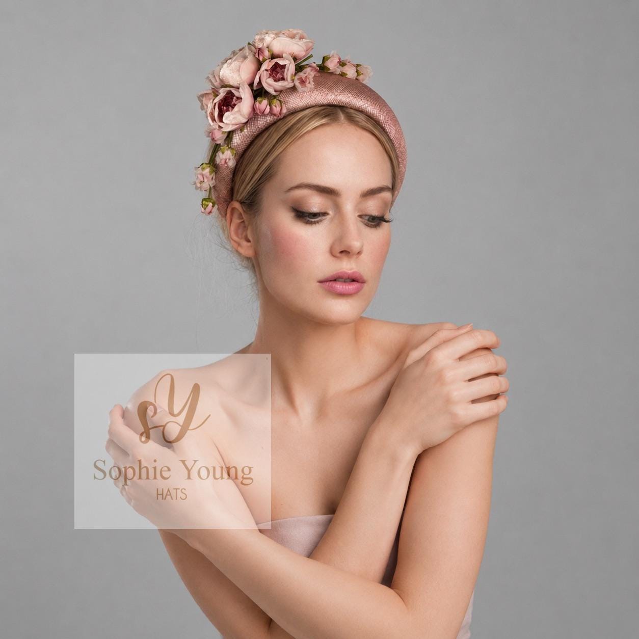 Pink halo fascinator