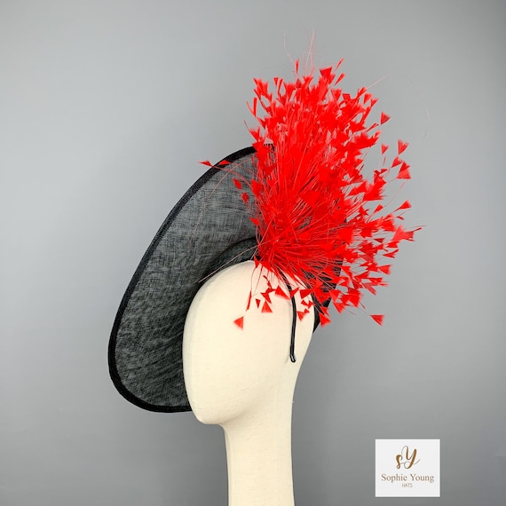 Black and red hats for weddings discount