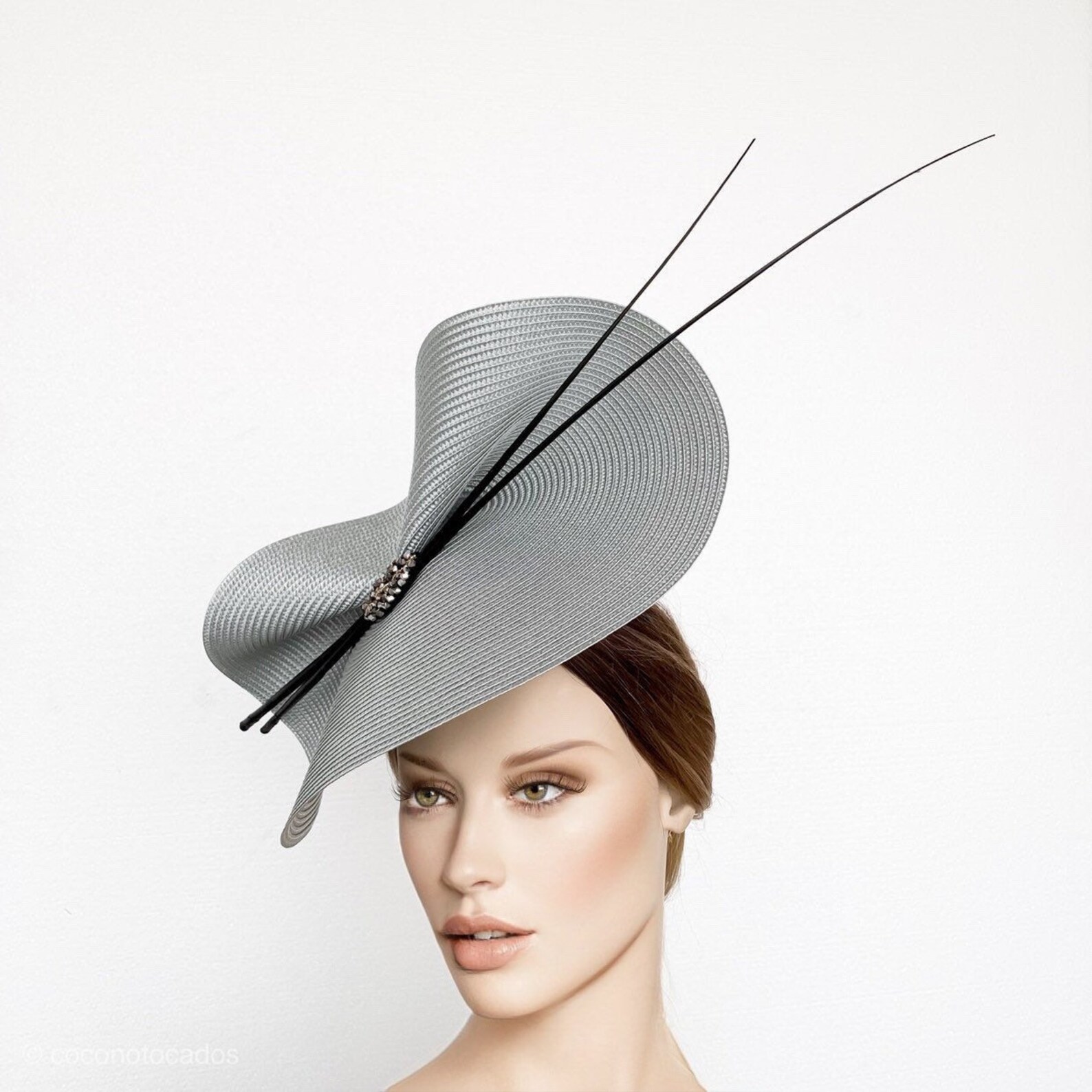 Grey Fascinator Silver Fascinate Hat Feathers Fascinator Etsy