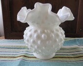 Fenton Hobnail White Milk Glass Vase