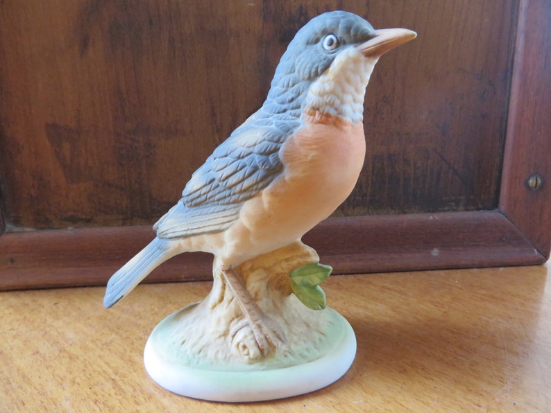 Lefton Robin Figurine Bird Collectible Figurine Bisque Etsy