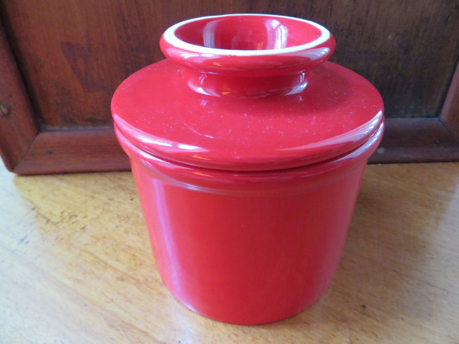 Red Ceramic Butter Bell The Original Butter Bell Crock Etsy