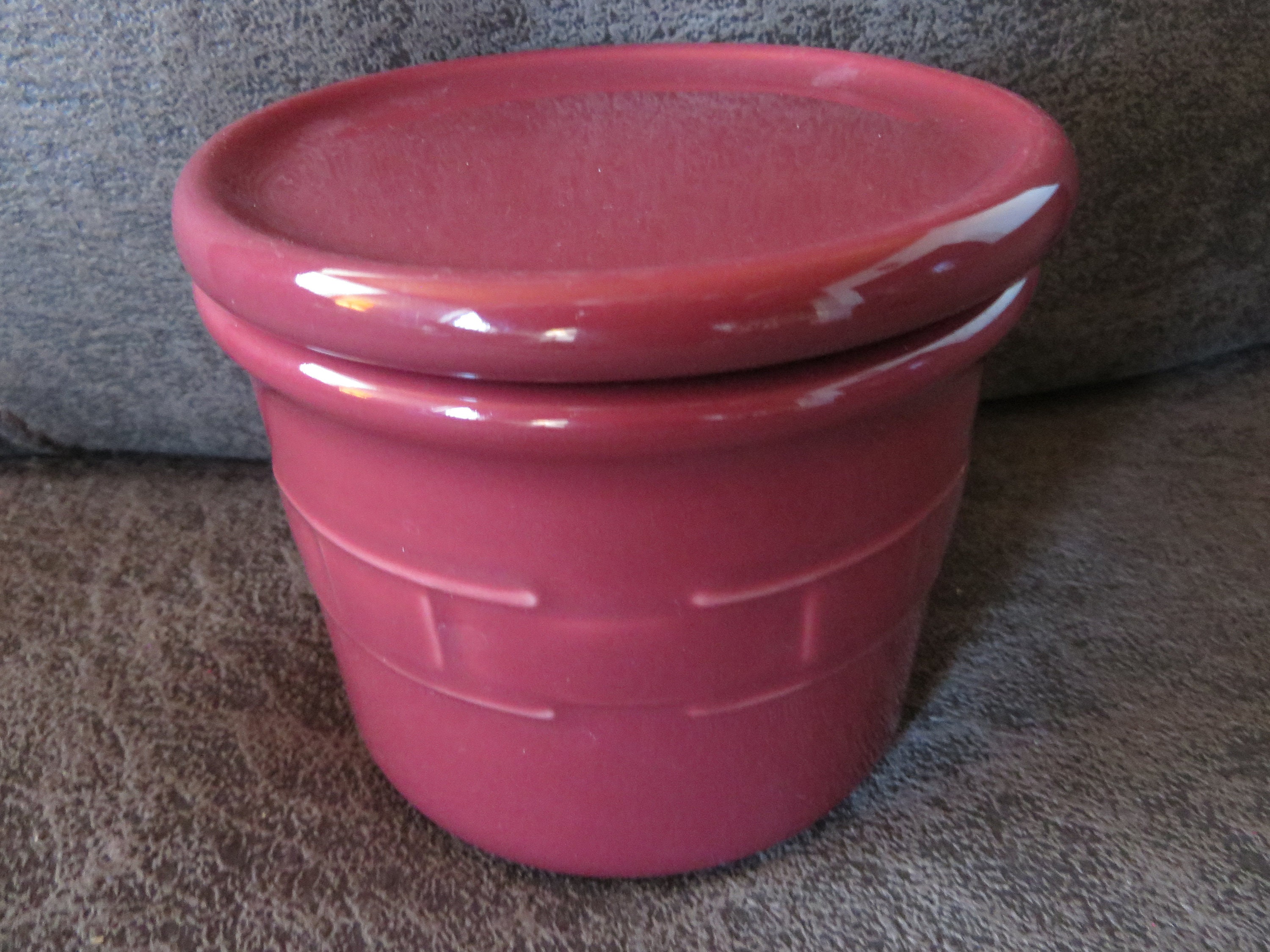 Longaberger Pottery Crock With Paprika Red 