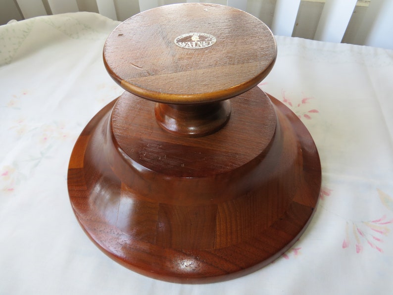 Cabin Decor Country Decor Farmhouse Decor Beautiful Solid Walnut Fruit Bowl Vintage Wooden Fruit Bowl Large Turned Wood Fruit Bowl