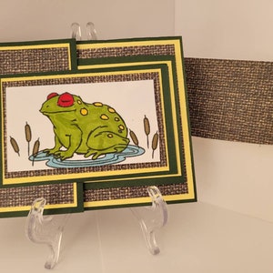 Frog Card / Card with Envelope / Blank Card / All Occasion Card / Free Postage / Hand Painted Card