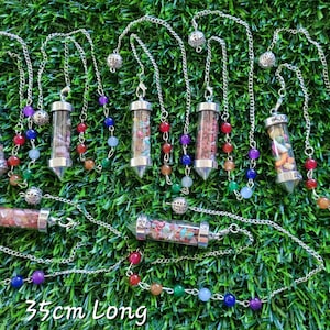 Pendulum Spiritual, Pendulum Dowsing, Pendulum Divination, Gemstone, Crystal Chip Pendulum, Silver Pendulum,