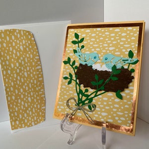 Happy Birthday Birds in Nest Card / Card with Envelope / Birthday Card / Happy Birthday Card / Free Postage