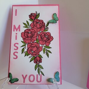 A5 Handmade Butterfly Flower Card / A5 Card / Miss You Signature Card / I Will Miss You Card / Free Postage