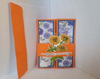 Handmade Thank you card, Sunflower handmade card, Thinking of you card, Popout card. Thinking of you,