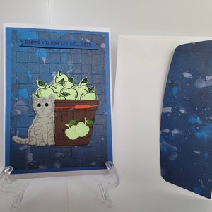 Handmade Get Well Card / Card with Envelope / Kitten Card / Cat Card / Free Postage