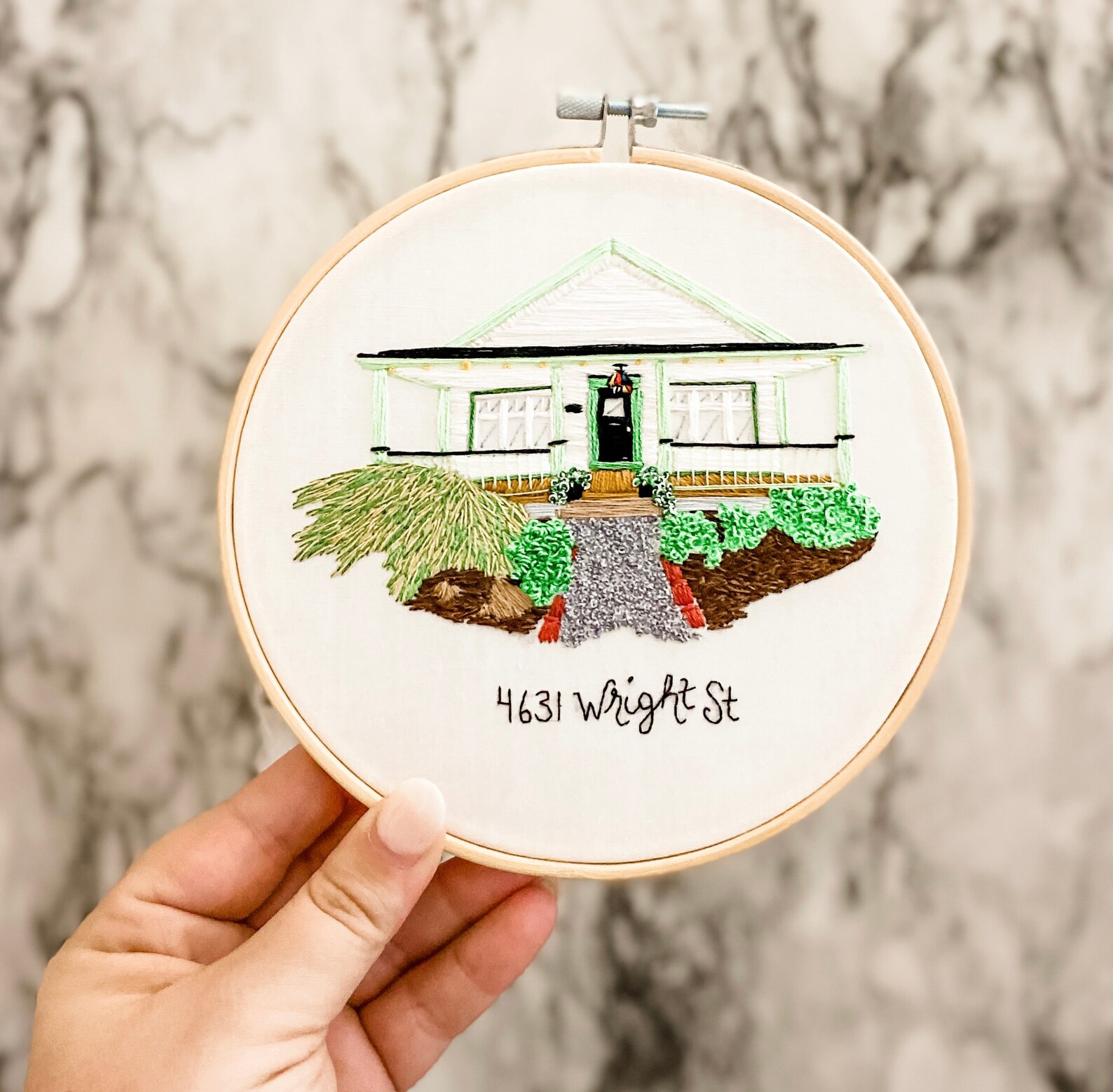 Embroidered House Portrait Hand Embroidered House Portrait Etsy UK