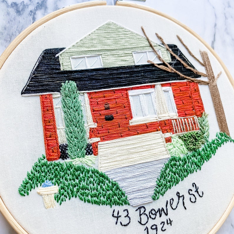 Embroidered House Portrait Hand Embroidered House Portrait Etsy UK