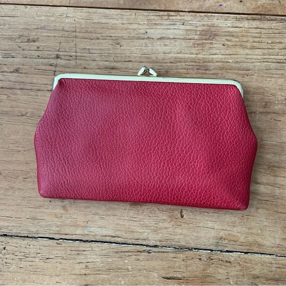 Vintage Bond Street Clutchette red leather with to