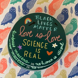 Core Values Sticker| Black Lives Matter| Love is Love| Science is Real ...