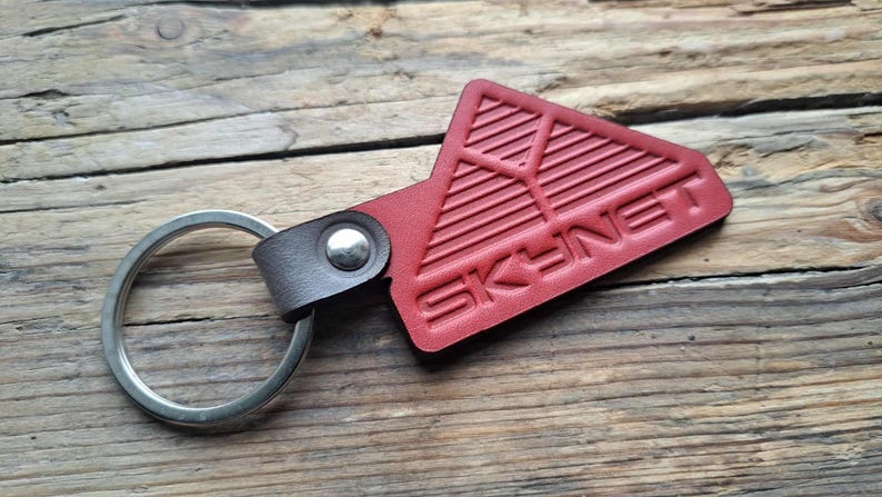 The Terminator 'skynet' Inspired Leather Keyring: Handmade Keychain - Etsy